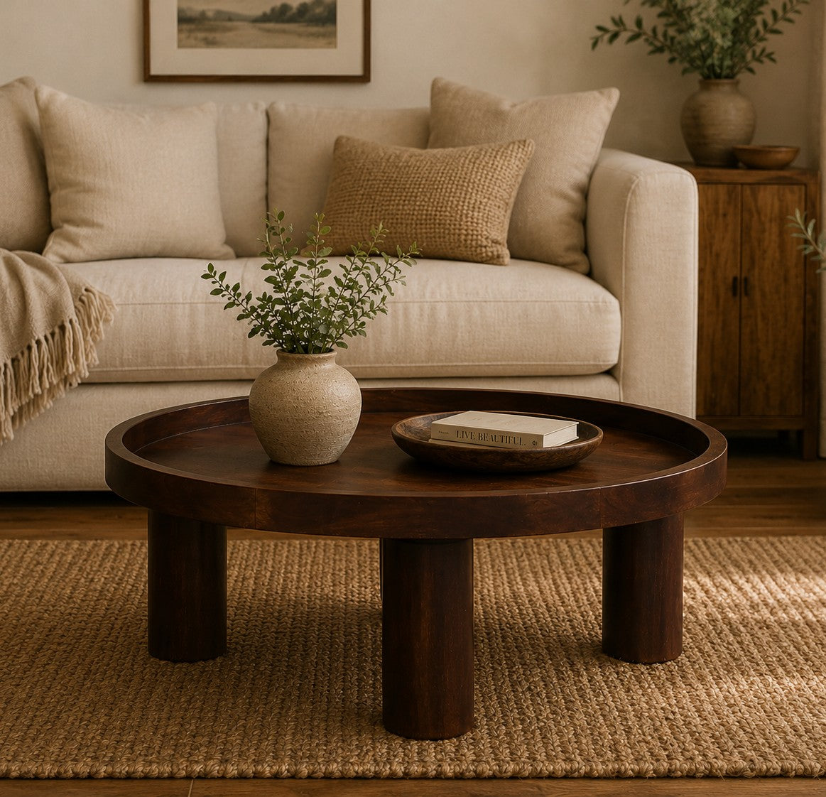 Chestnut Ridge Crescent Round Coffee Table