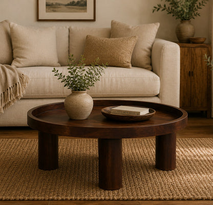 Chestnut Ridge Crescent Round Coffee Table
