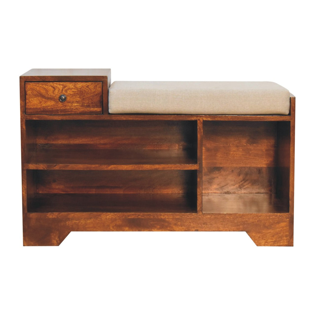 Chestnut Ridge 1 Drawer Linen Top Shoe Bench