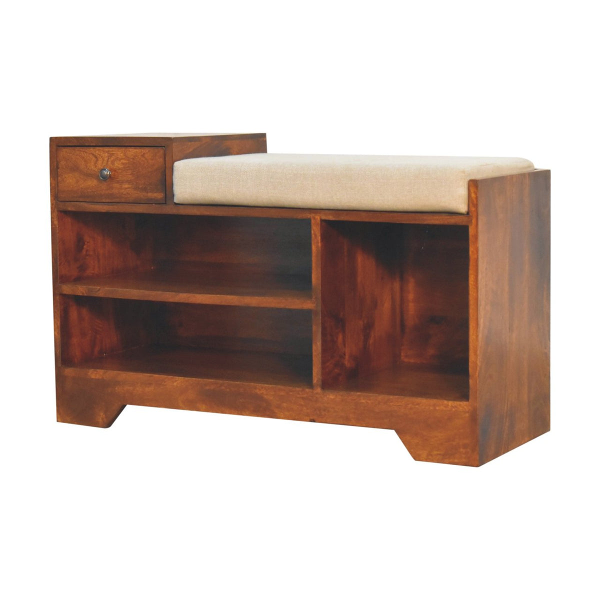 Chestnut Ridge 1 Drawer Linen Top Shoe Bench