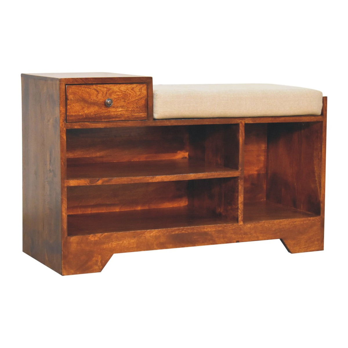 Chestnut Ridge 1 Drawer Linen Top Shoe Bench