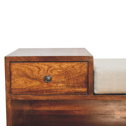 Chestnut Ridge 1 Drawer Linen Top Shoe Bench