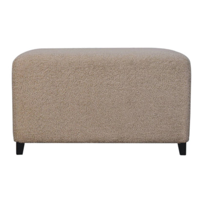 Bouclé Montauk Bliss Cream Solid Wood Ottoman