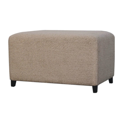Bouclé Montauk Bliss Cream Solid Wood Ottoman