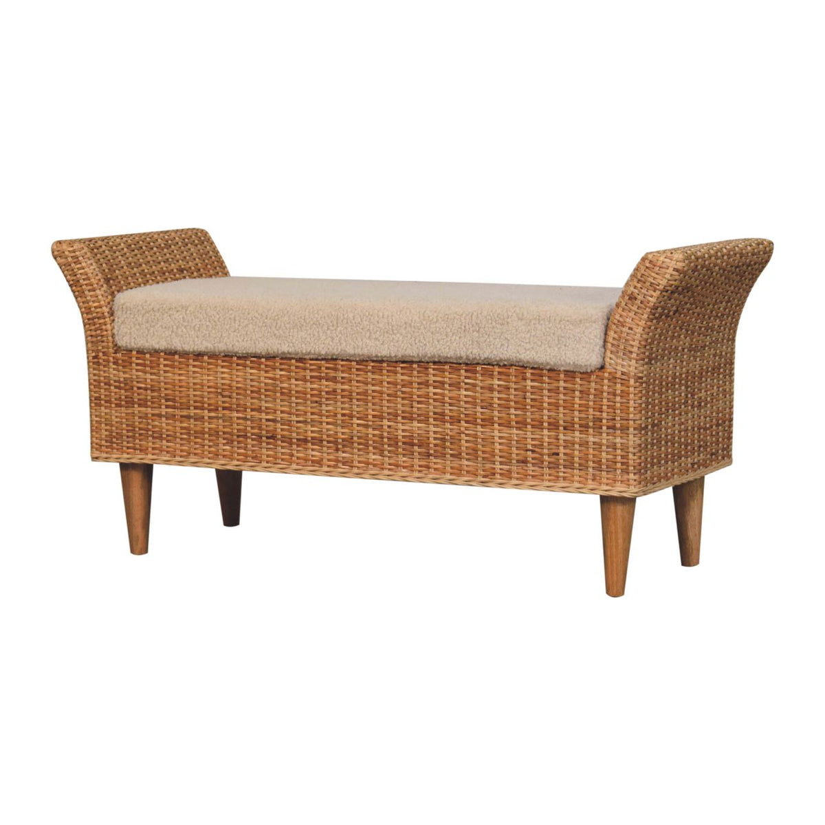 Bouclé Montauk Woven Bench