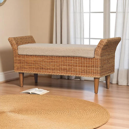 Bouclé Montauk Woven Bench