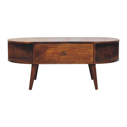 Chestnut Ridge 2 Drawer Oval Coffee Table