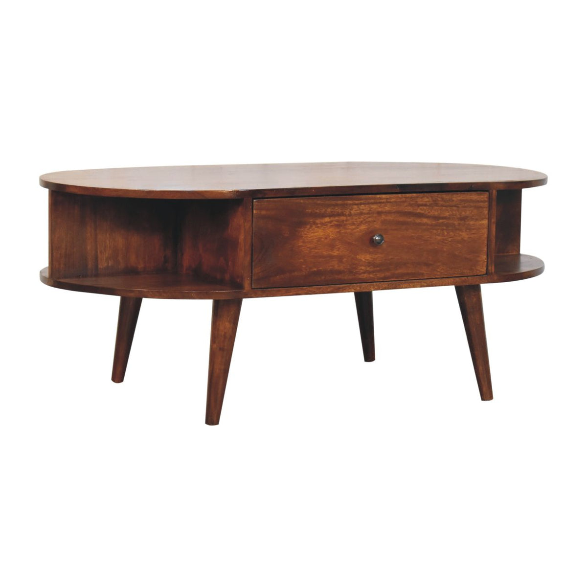 Chestnut Ridge 2 Drawer Oval Coffee Table