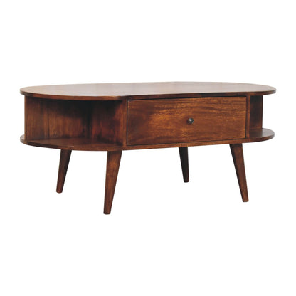 Chestnut Ridge 2 Drawer Oval Coffee Table