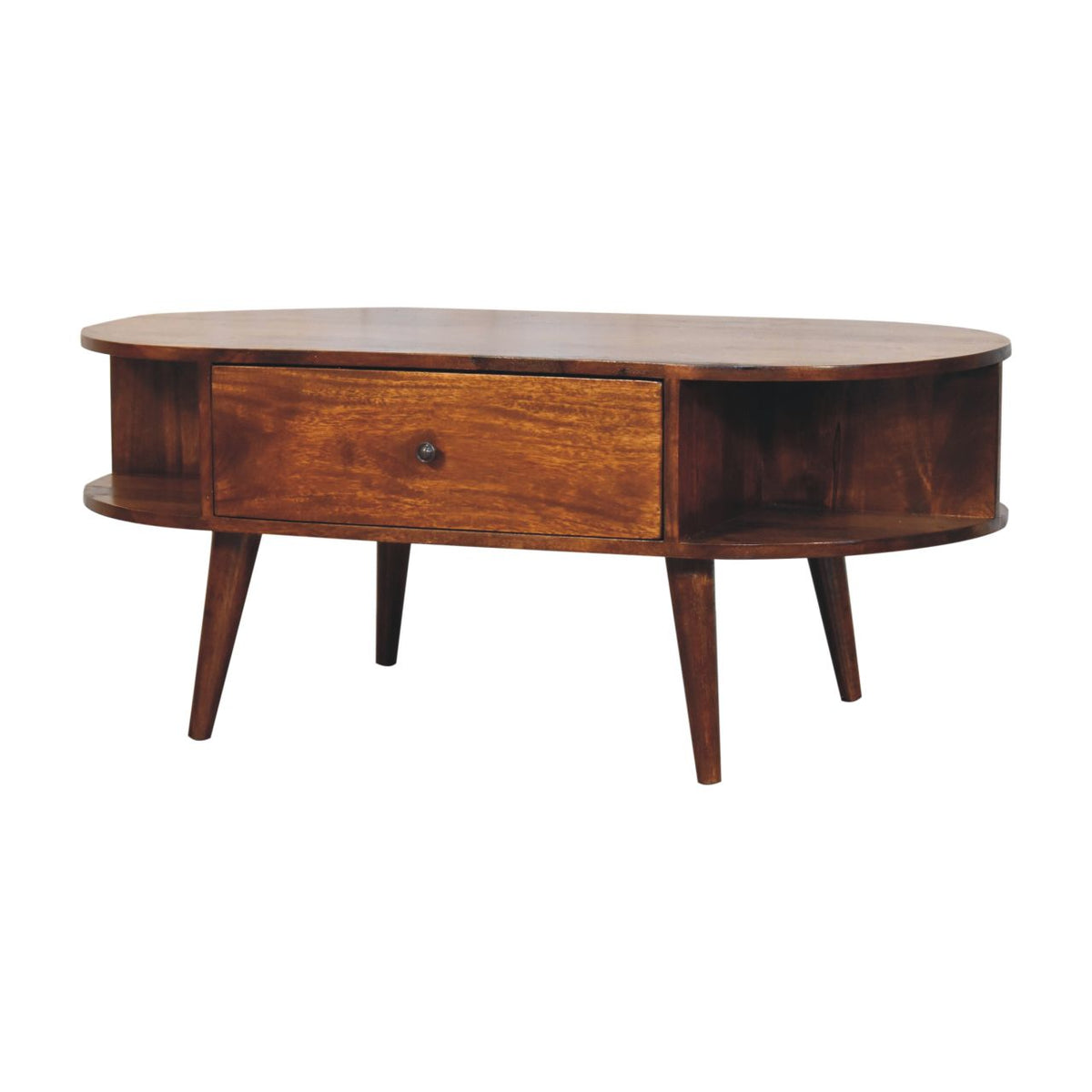 Chestnut Ridge 2 Drawer Oval Coffee Table