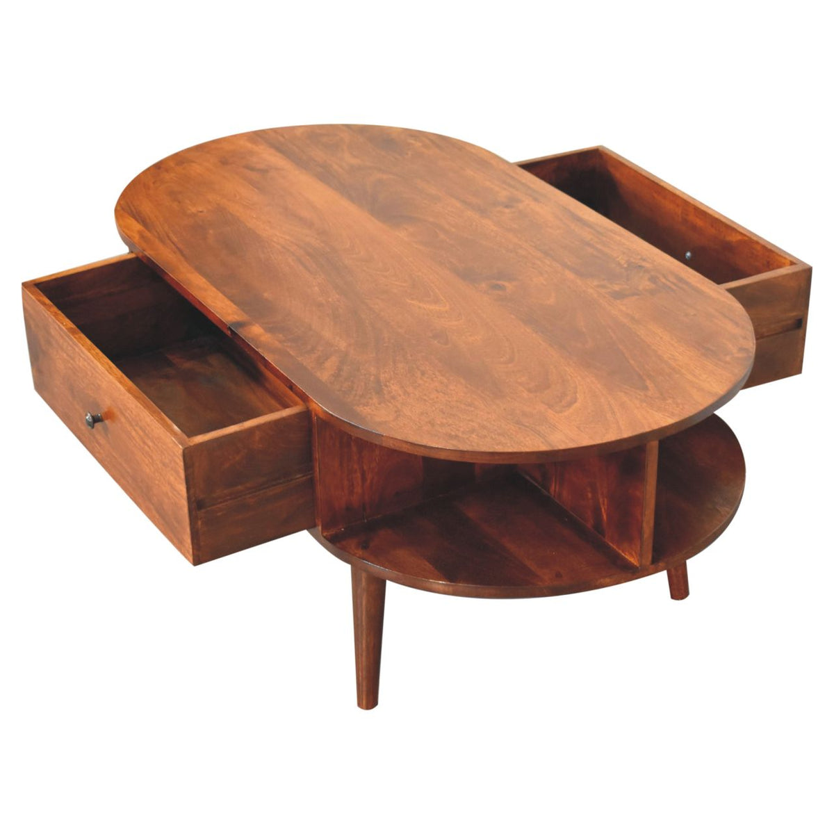 Chestnut Ridge 2 Drawer Oval Coffee Table