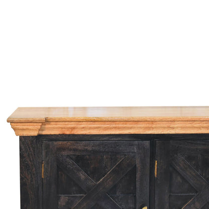 Empire Ash Black 3-Door Rustic Wood Sideboard
