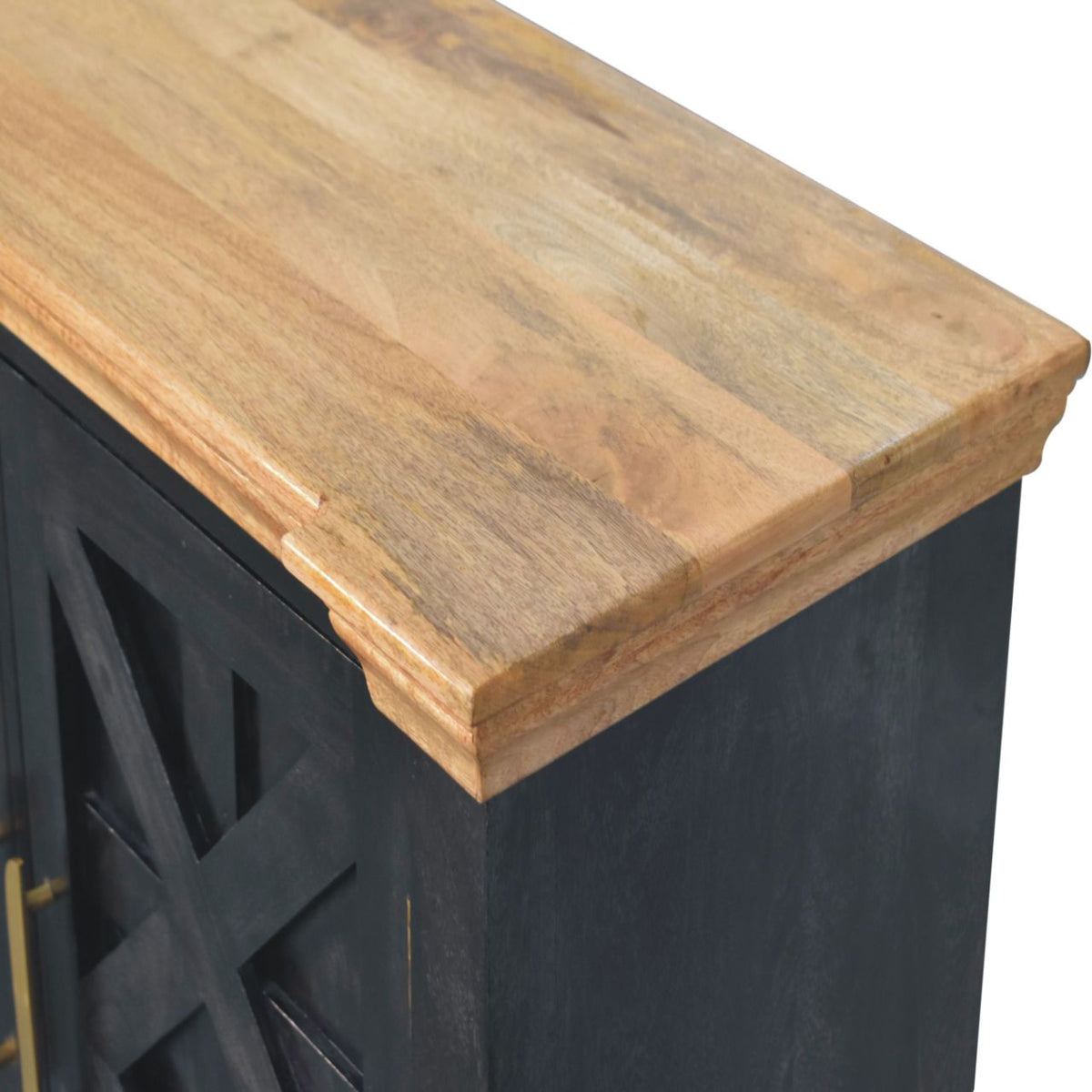 Empire Ash Black 3-Door Rustic Wood Sideboard