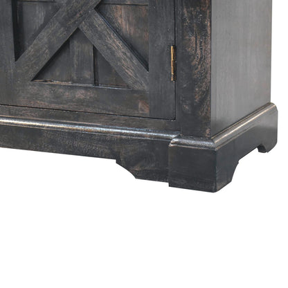 Empire Ash Black 3-Door Rustic Wood Sideboard