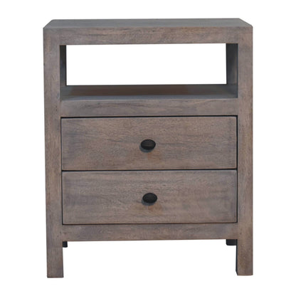 Bodie Wash 2 Drawer Open Shelf Bedside