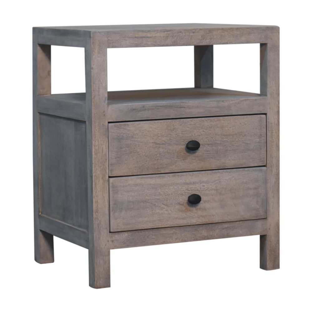 Bodie Wash 2 Drawer Open Shelf Bedside