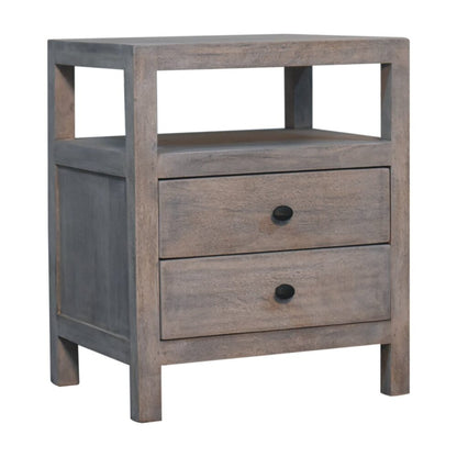 Bodie Wash 2 Drawer Open Shelf Bedside