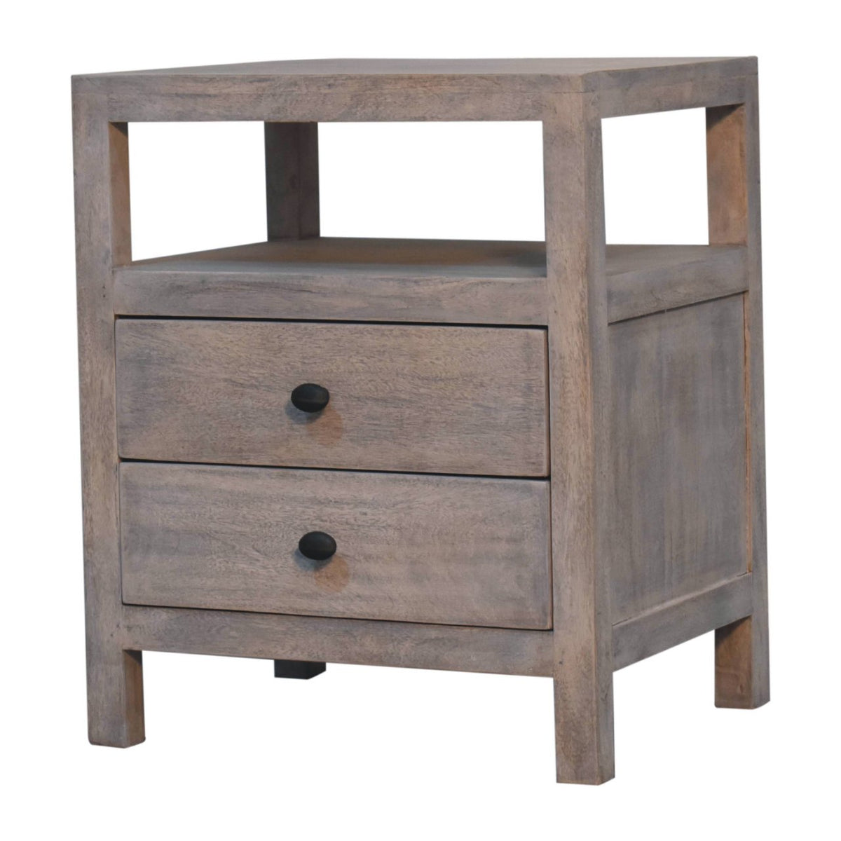 Bodie Wash 2 Drawer Open Shelf Bedside