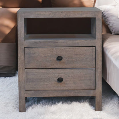 Bodie Wash 2 Drawer Open Shelf Bedside