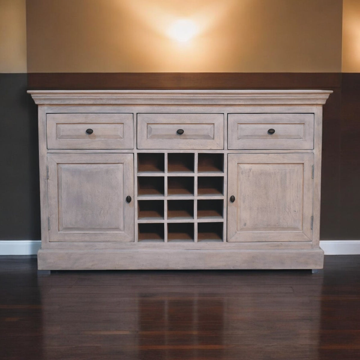 Bodie Wash Solid Wood Wine Cabinet