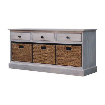 Bodie Wash 3 Drawer Wicker Basket Unit