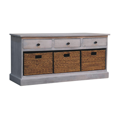 Bodie Wash 3 Drawer Wicker Basket Unit