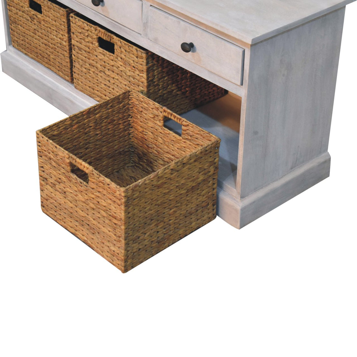 Bodie Wash 3 Drawer Wicker Basket Unit