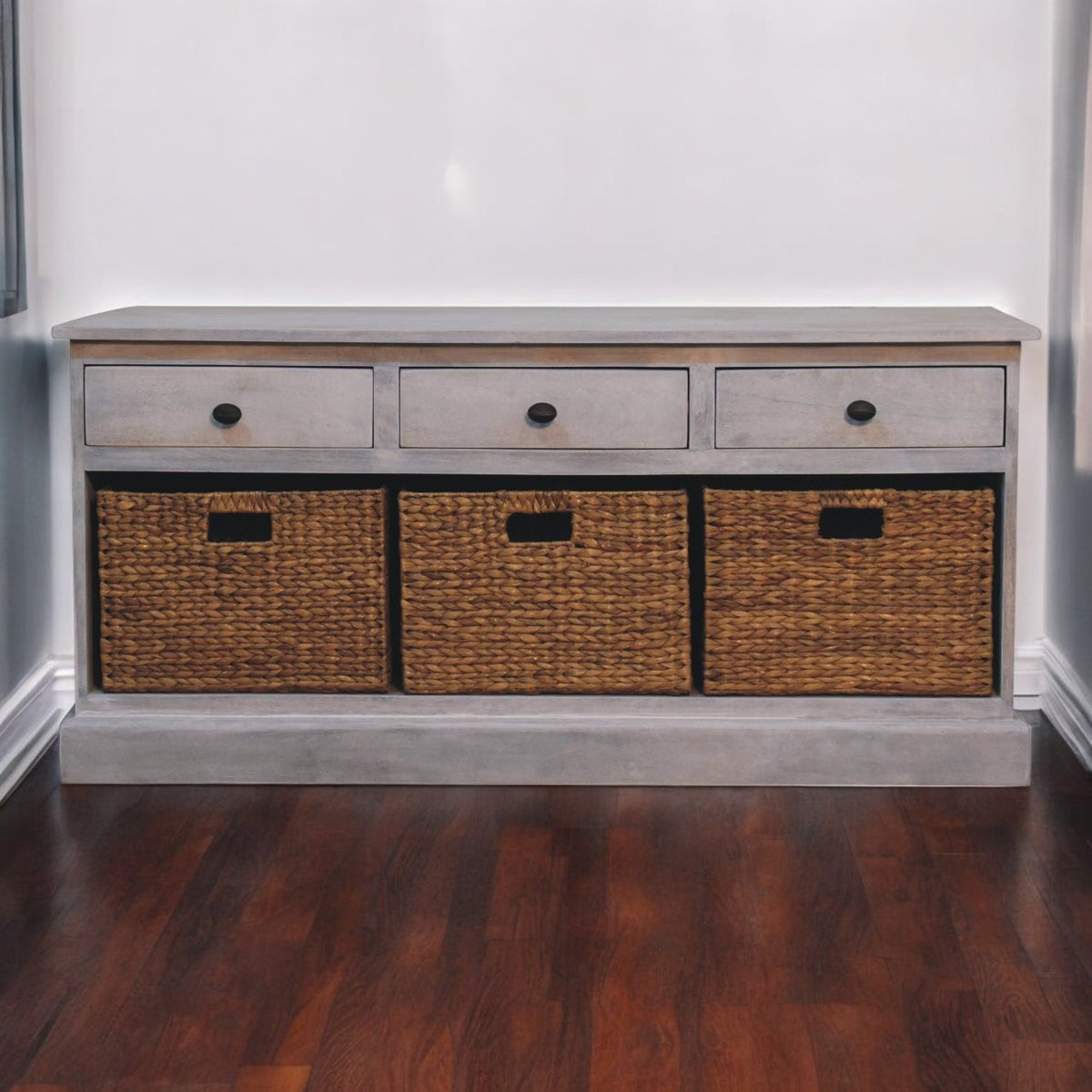 Bodie Wash 3 Drawer Wicker Basket Unit