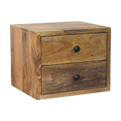 Small Oak Toned 2-Drawer Floating Bedside