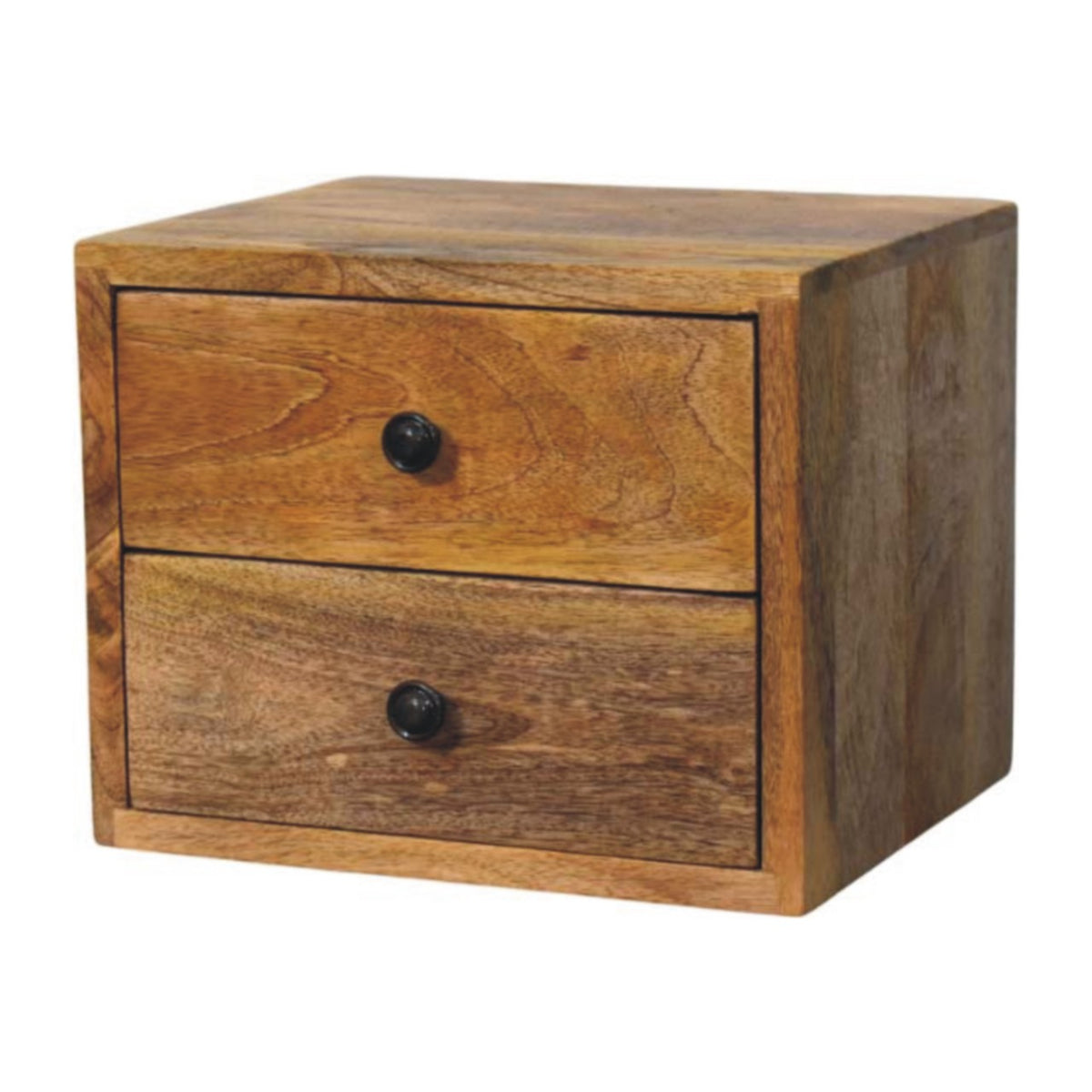 Small Oak Toned 2-Drawer Floating Bedside