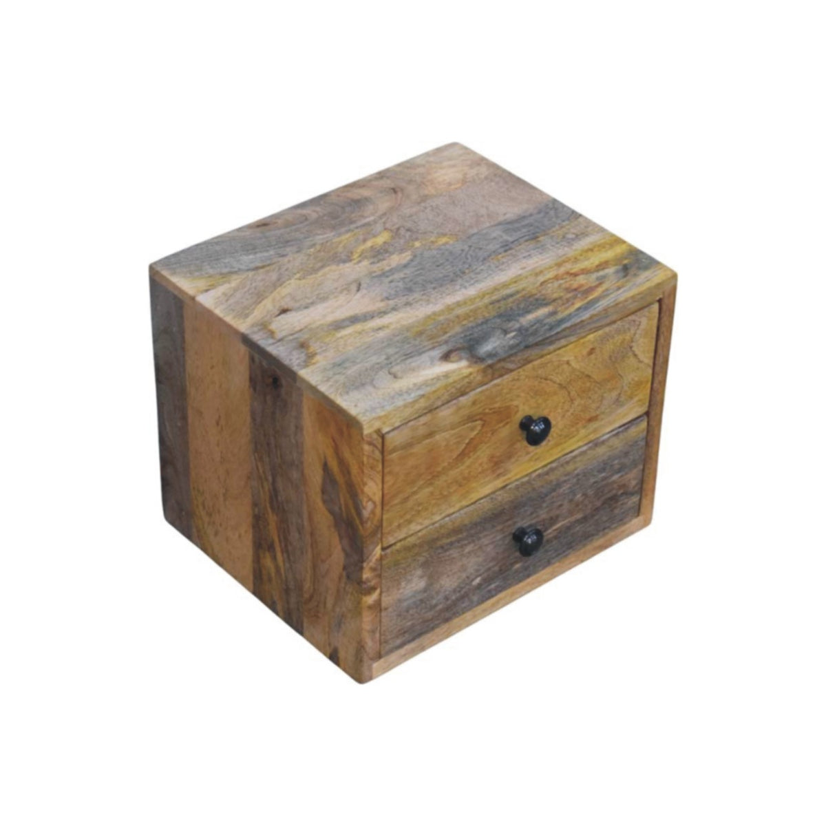 Small Oak Toned 2-Drawer Floating Bedside