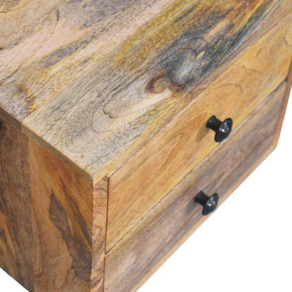 Small Oak Toned 2-Drawer Floating Bedside