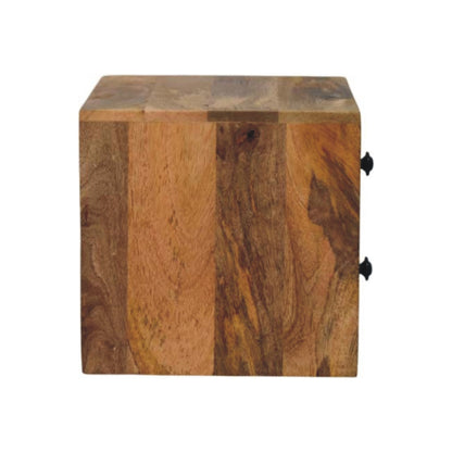 Small Oak Toned 2-Drawer Floating Bedside