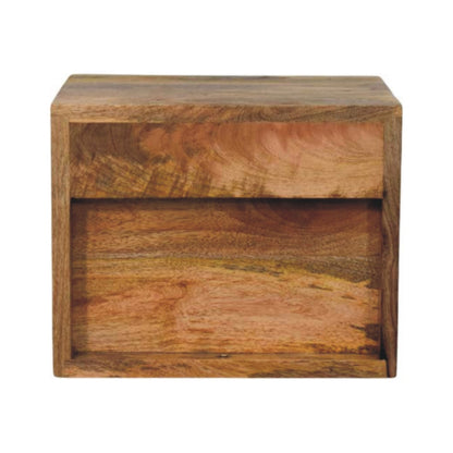 Small Oak Toned 2-Drawer Floating Bedside