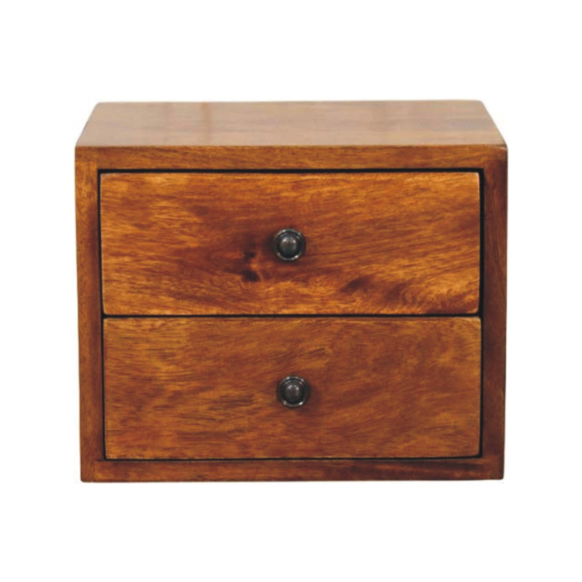 Small Chestnut 2-Drawer Floating Nightstand
