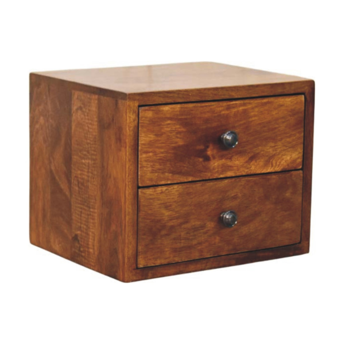 Small Chestnut 2-Drawer Floating Nightstand