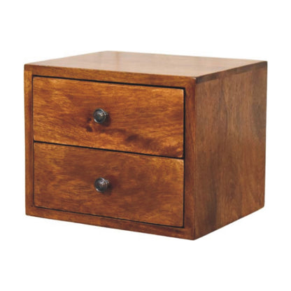 Small Chestnut 2-Drawer Floating Nightstand