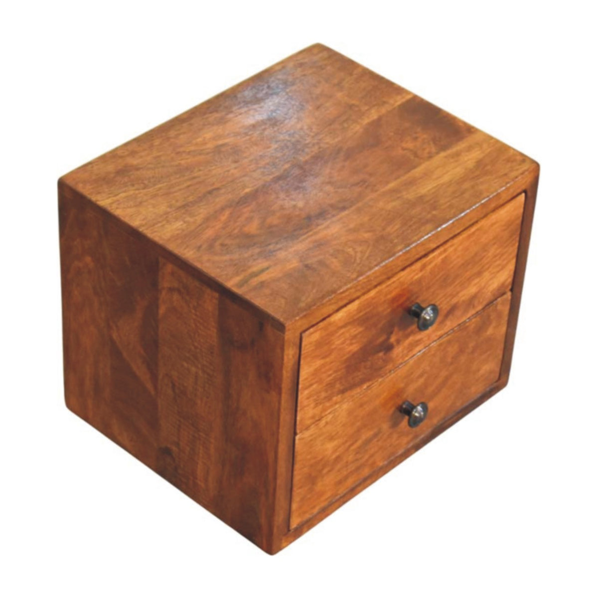 Small Chestnut 2-Drawer Floating Nightstand