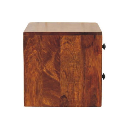 Small Chestnut 2-Drawer Floating Nightstand