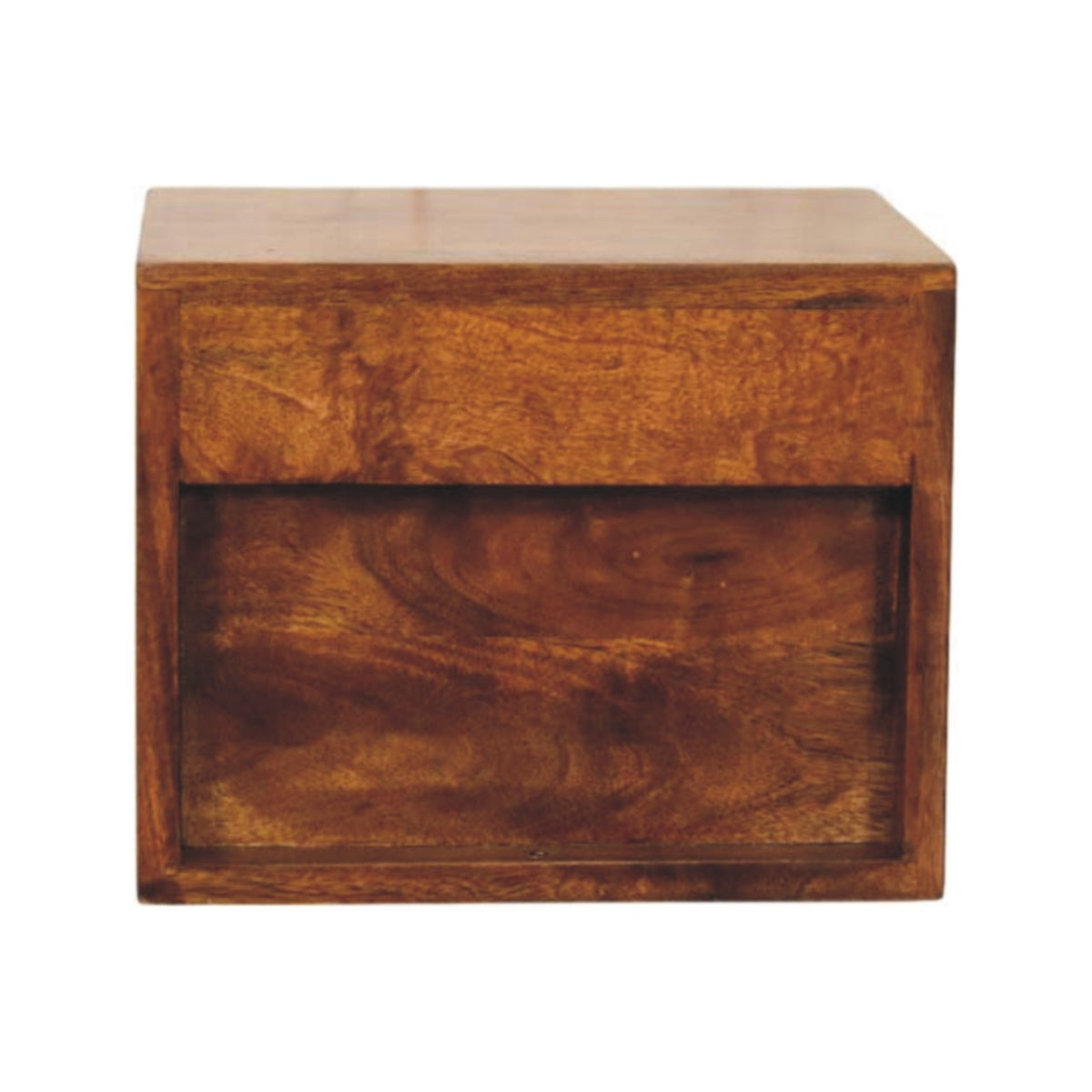 Small Chestnut 2-Drawer Floating Nightstand