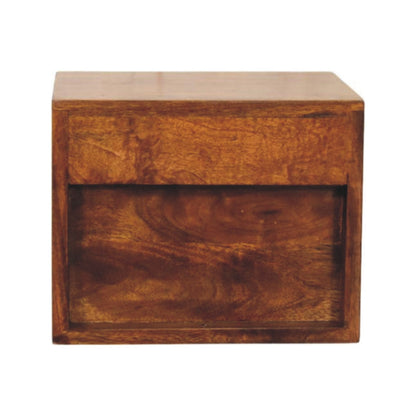 Small Chestnut 2-Drawer Floating Nightstand
