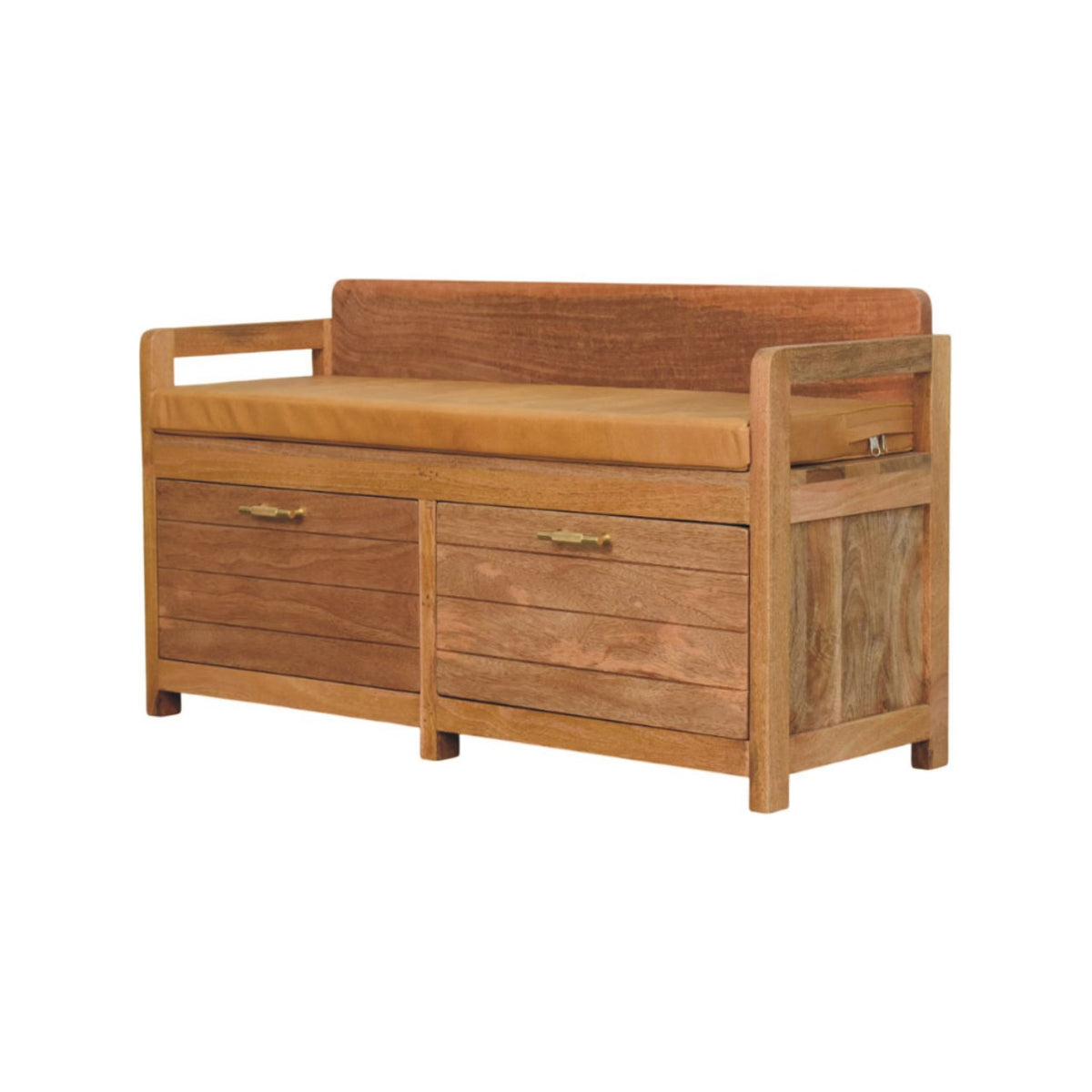 Sutton Buffalo Leather 2 Drawer Storage Bench
