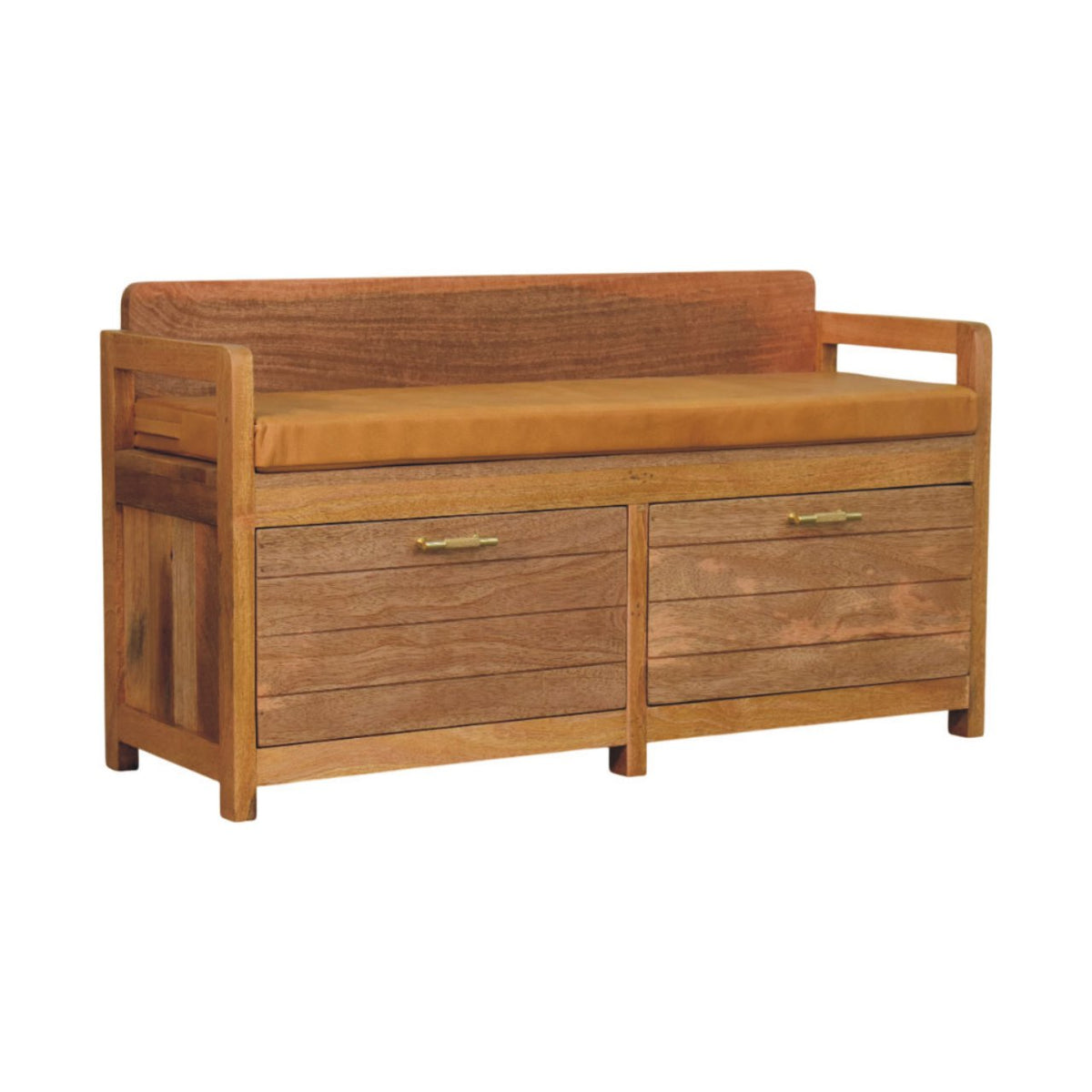 Sutton Buffalo Leather 2 Drawer Storage Bench