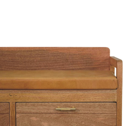 Sutton Buffalo Leather 2 Drawer Storage Bench