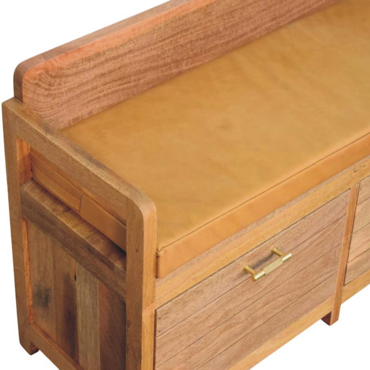 Sutton Buffalo Leather 2 Drawer Storage Bench
