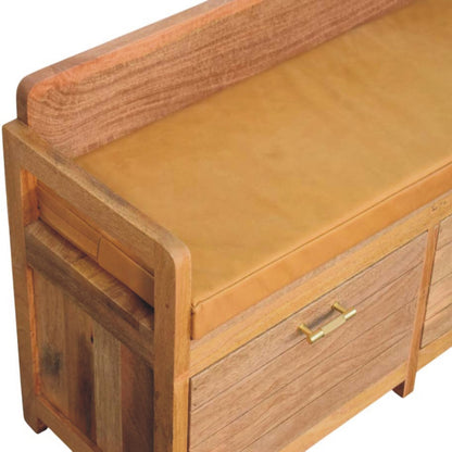 Sutton Buffalo Leather 2 Drawer Storage Bench