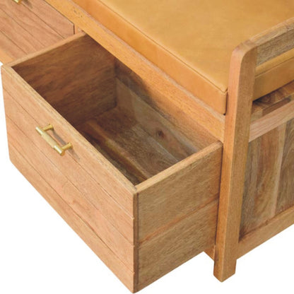Sutton Buffalo Leather 2 Drawer Storage Bench