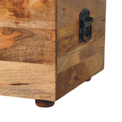 Sutton Buffalo Leather Beige Tufted Storage Trunk Bench