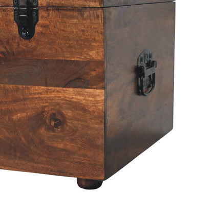 Sutton Buffalo Leather Brown Tufted Storage Trunk