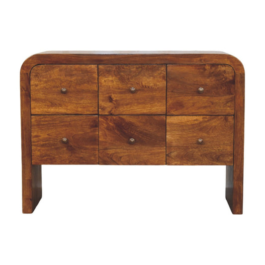 Berkshire Curved Chestnut 6-Drawer Dresser